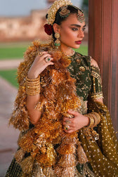 Mohsin Naveed Ranjha Chiffon Pakistani Suit Mohsin Naveed Ranjha 25/Makhfi/Shaadi Collection/Afsana/Green