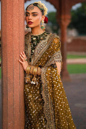 Mohsin Naveed Ranjha Chiffon Pakistani Suit Mohsin Naveed Ranjha 25/Makhfi/Shaadi Collection/Afsana/Green