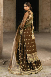 Mohsin Naveed Ranjha Chiffon Pakistani Suit Mohsin Naveed Ranjha 25/Makhfi/Shaadi Collection/Brown/Tabeer