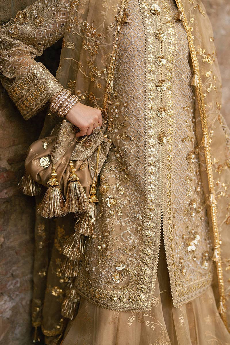 Mohsin Naveed Ranjha Chiffon Pakistani Suit Mohsin Naveed Ranjha 25/Makhfi/Shaadi Collection/Gold/Roshni