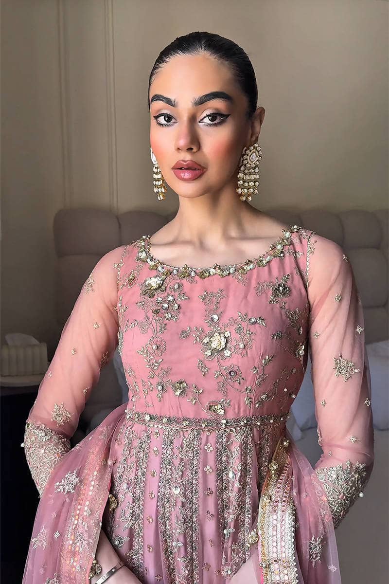 Mohsin Naveed Ranjha Chiffon Pakistani Suit Mohsin Naveed Ranjha 25/Makhfi/Shaadi Collection/Pink/Khushboo
