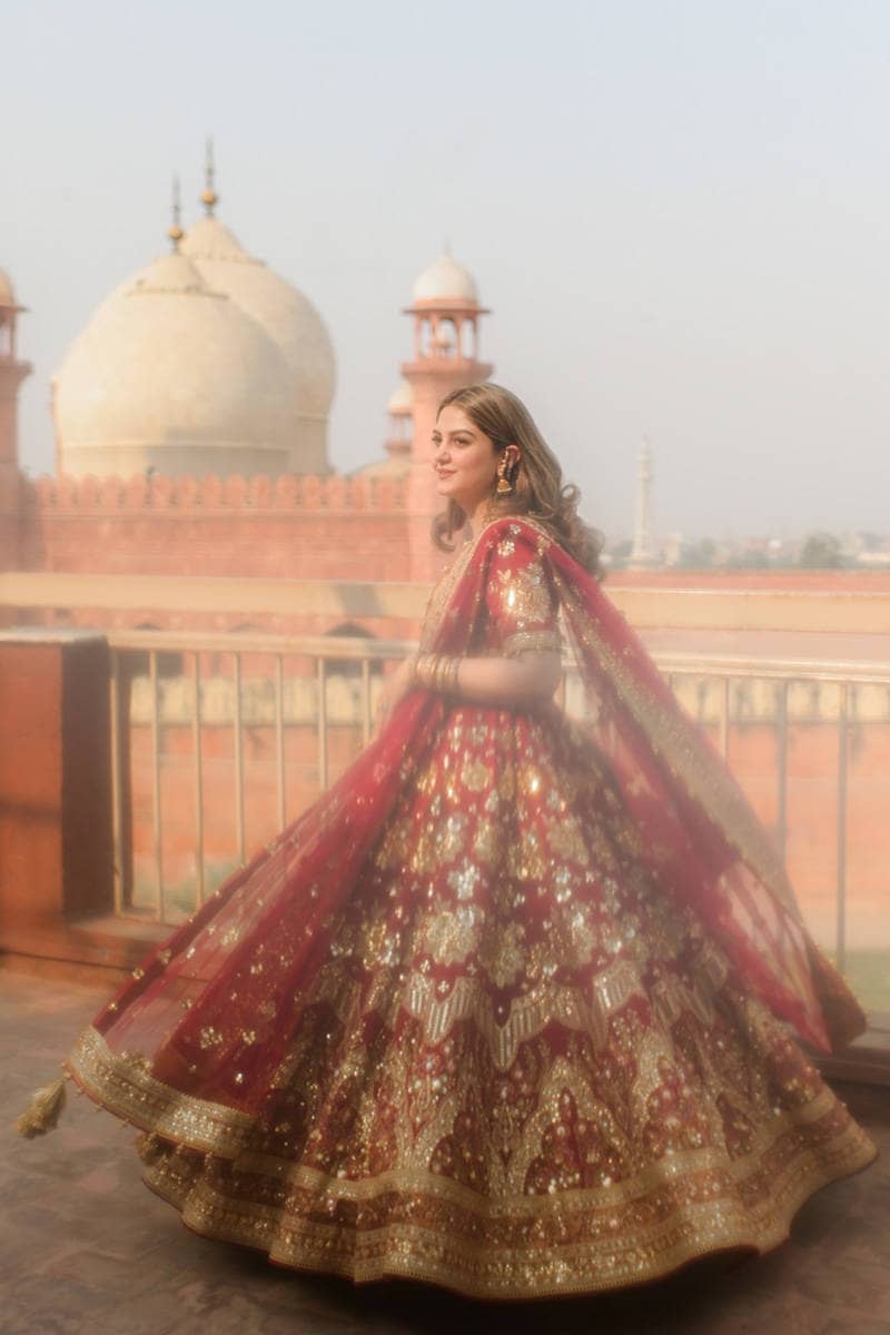 Mohsin Naveed Ranjha Chiffon Pakistani Suit Mohsin Naveed Ranjha 25/Makhfi/Shaadi Collection/Red/Bia Jaan