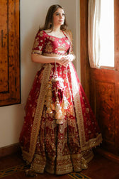 Mohsin Naveed Ranjha Chiffon Pakistani Suit Mohsin Naveed Ranjha 25/Makhfi/Shaadi Collection/Red/Bia Jaan