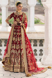 Mohsin Naveed Ranjha Chiffon Pakistani Suit Mohsin Naveed Ranjha 25/Makhfi/Shaadi Collection/Red/Bia Jaan