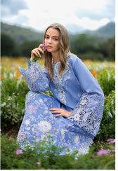Restocked/Mushq Hemline 26/Azure Bloom
