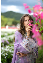 Mushq Hemline 26/Dewdrop Dance/Silk Dupatta/Lilac