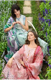 Restocked/Mushq Hemline 26/Hummingbird Haven/Silk Dupatta/Mint Green