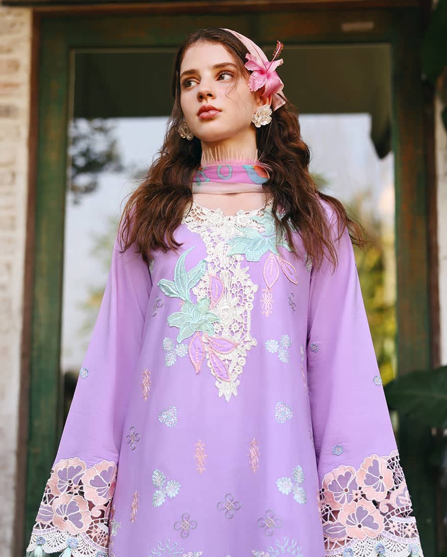Mushq Hemline 26/Vol 2/Dewspell/Lavender/Chiffon Dupatta
