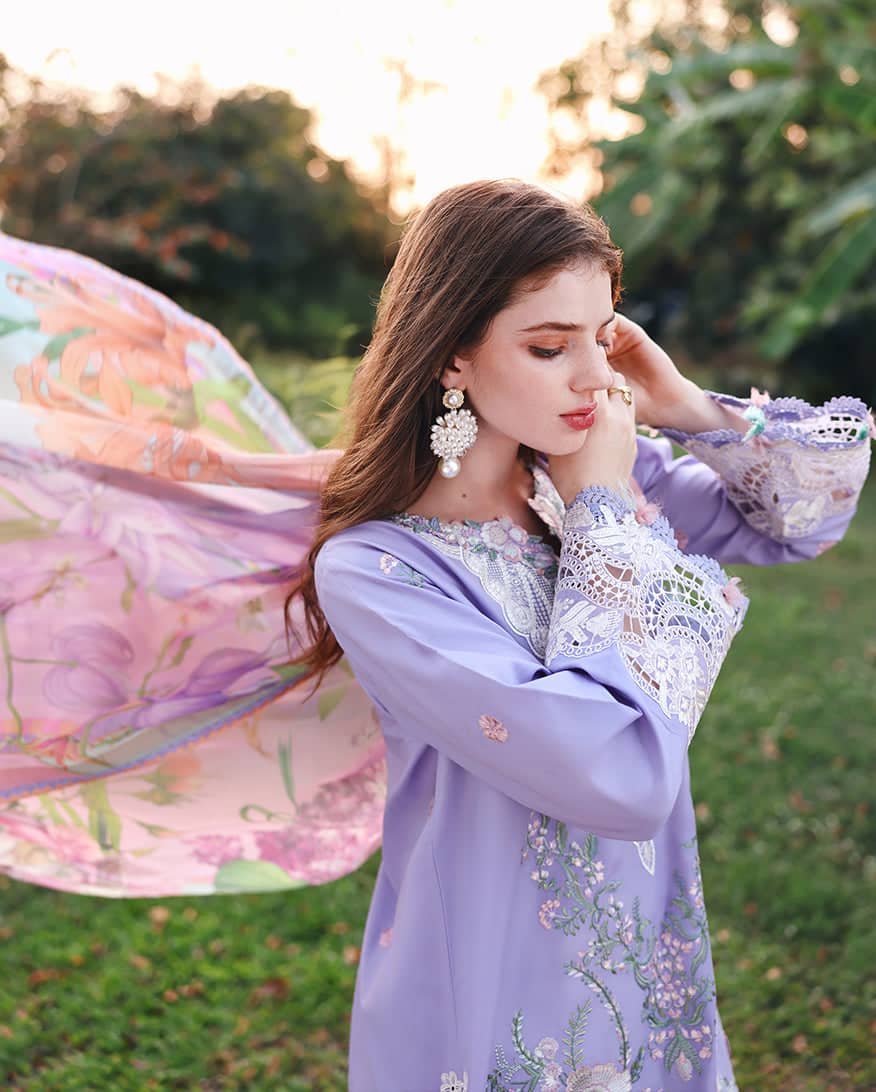 Mushq Hemline 26/Vol 2/Hidden Dahlia/Purple/Silk Dupatta