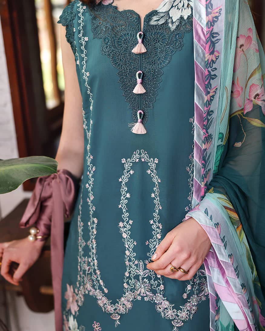 Mushq Hemline 26/Vol 2/Ivy Spell/Teal/Chiffon Dupatta