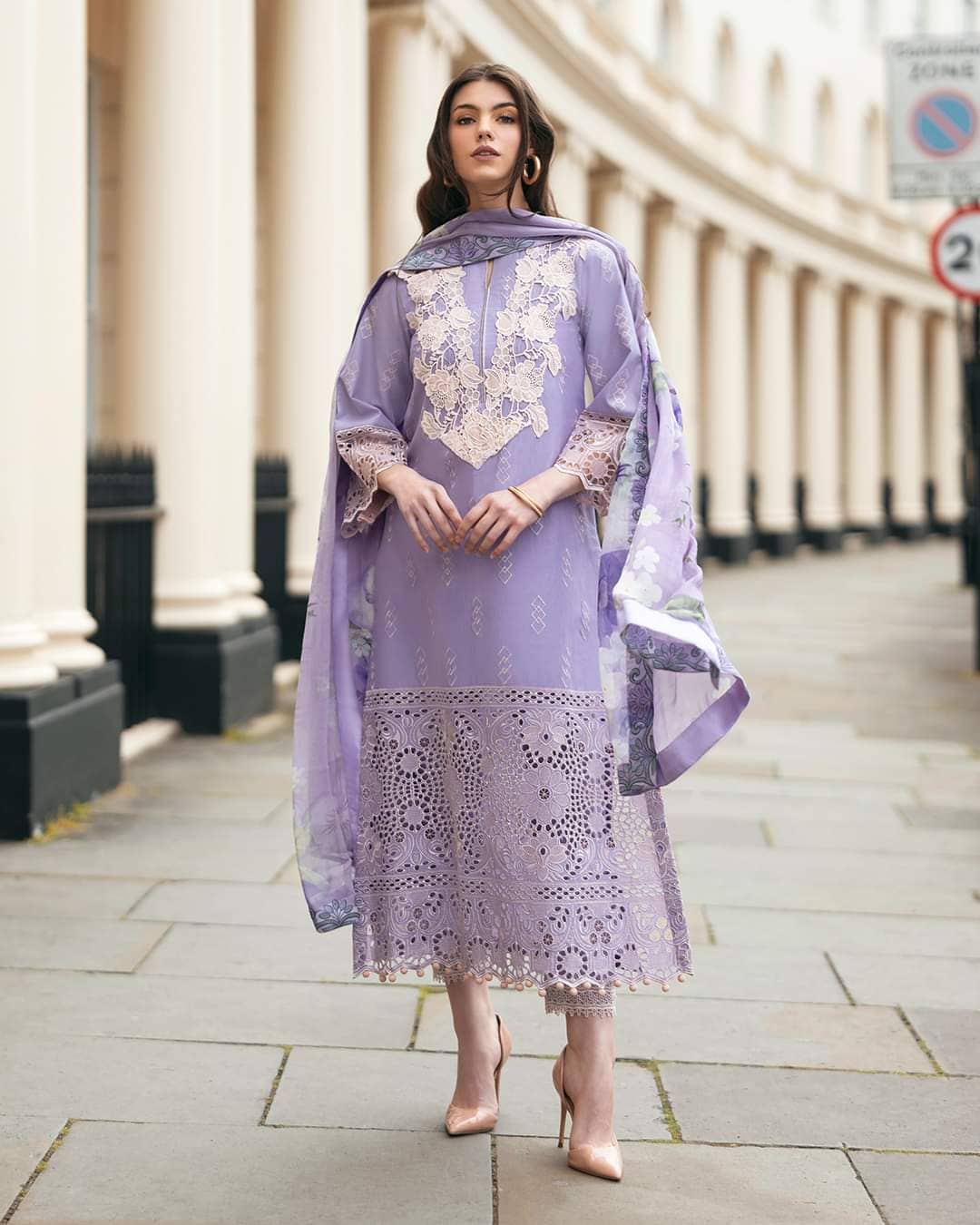 Mushq Hemline Lawn Pakistani Suit Restocked/Hemline Odyssey by Mushq/Bloom Boulevard