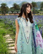 Restocked/Mushq Hemline 26/Hummingbird Haven/Silk Dupatta/Mint Green