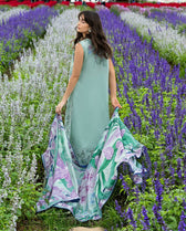 Restocked/Mushq Hemline 26/Hummingbird Haven/Silk Dupatta/Mint Green