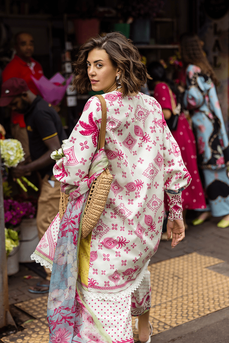 Re-Restocked/Mushq La Dolce Hemline Prints/Sabrina/Chiffon Dupatta Yellow&Cream/
