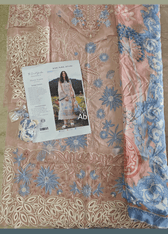 Hot🔥Seller/Open Pic/Hot 🔥 Seller/Mushq Hemline 26/Bloom Sonata/Silk Dupatta/Peach Pink