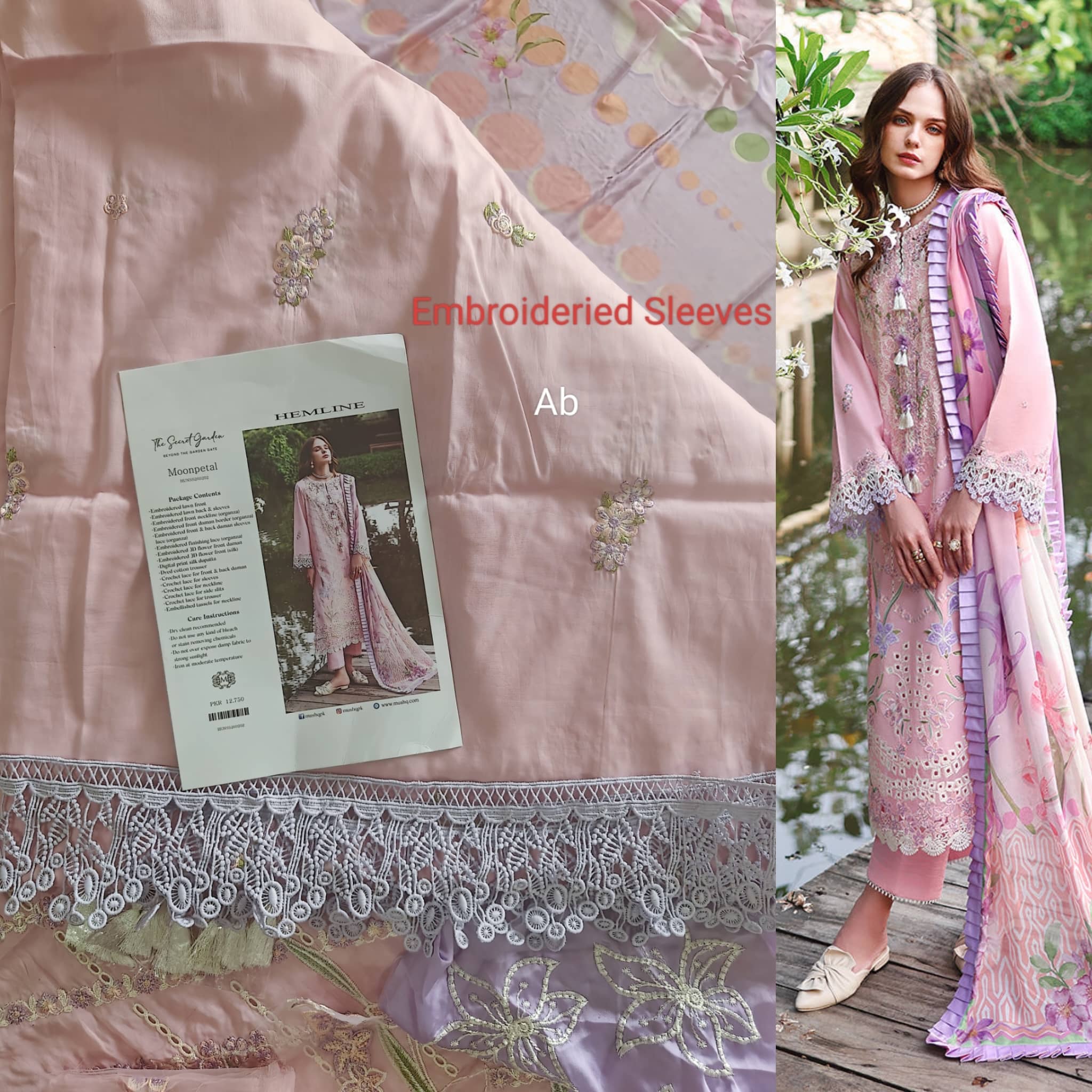Hot 🔥 Sellers/Open Pic/Mushq Hemline 26/Vol 2/Mushq Hemline 26/Vol 2/Pink/Silk Dupatta