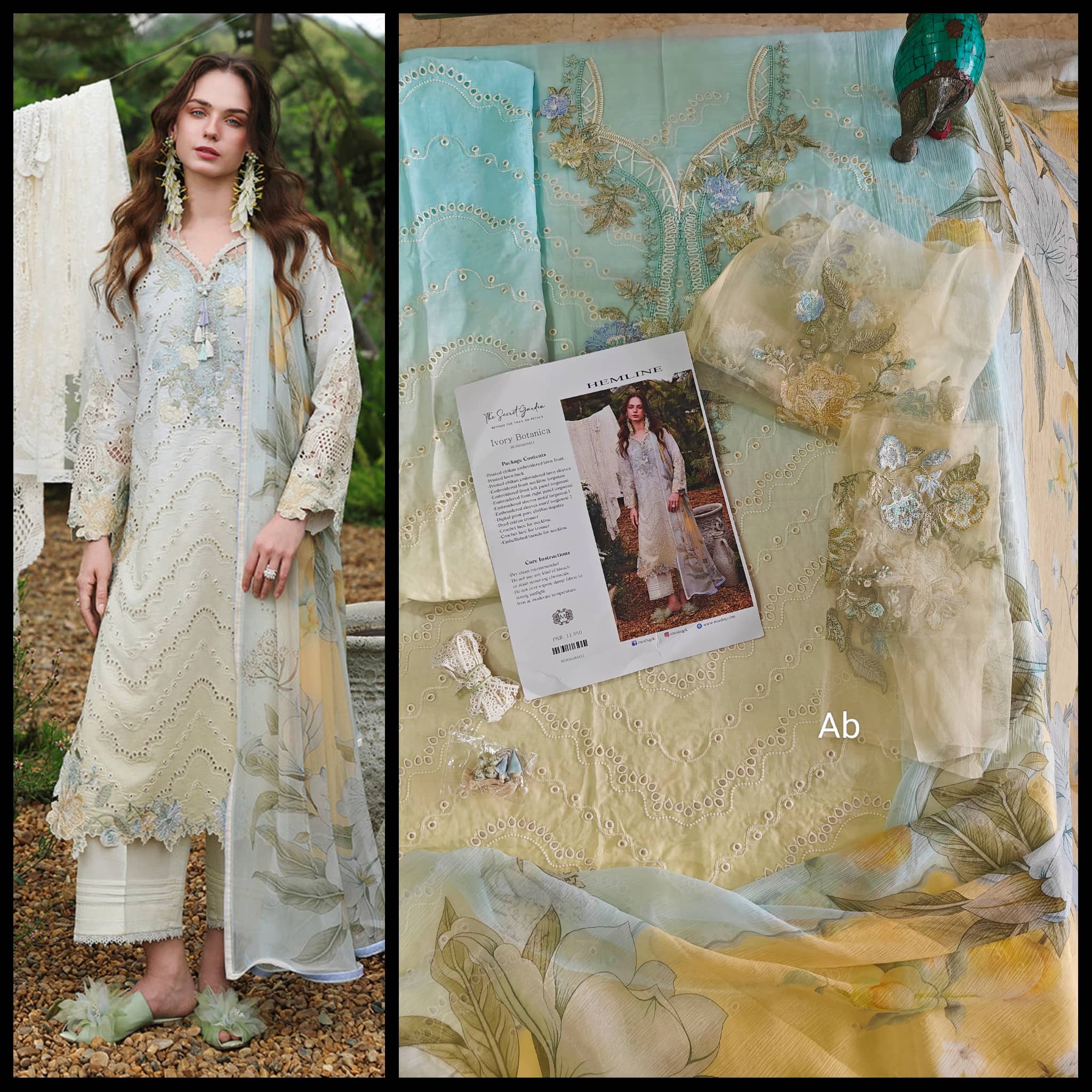 Open Pic/Hot🔥Seller/Mushq Hemline 26/Vol 3/Ivory Botanica