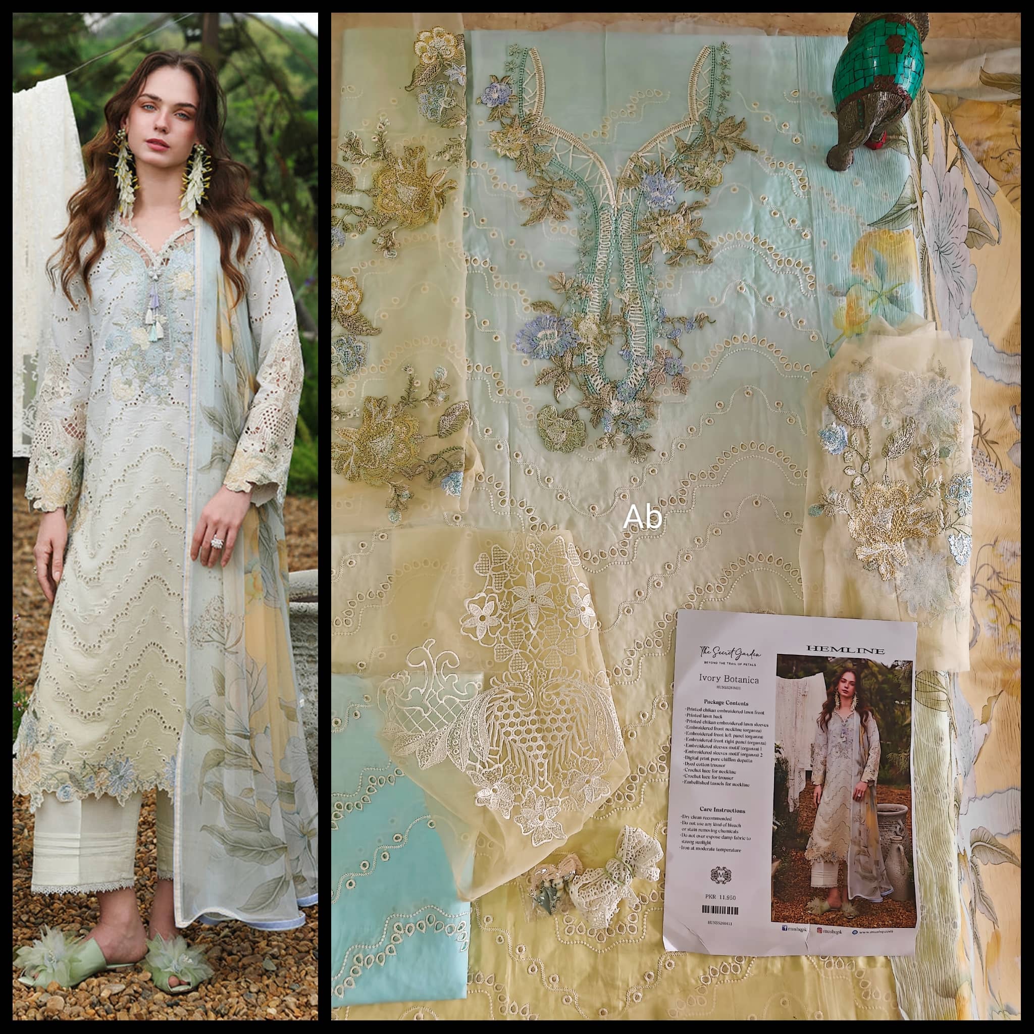 Open Pic/Hot🔥Seller/Mushq Hemline 26/Vol 3/Ivory Botanica