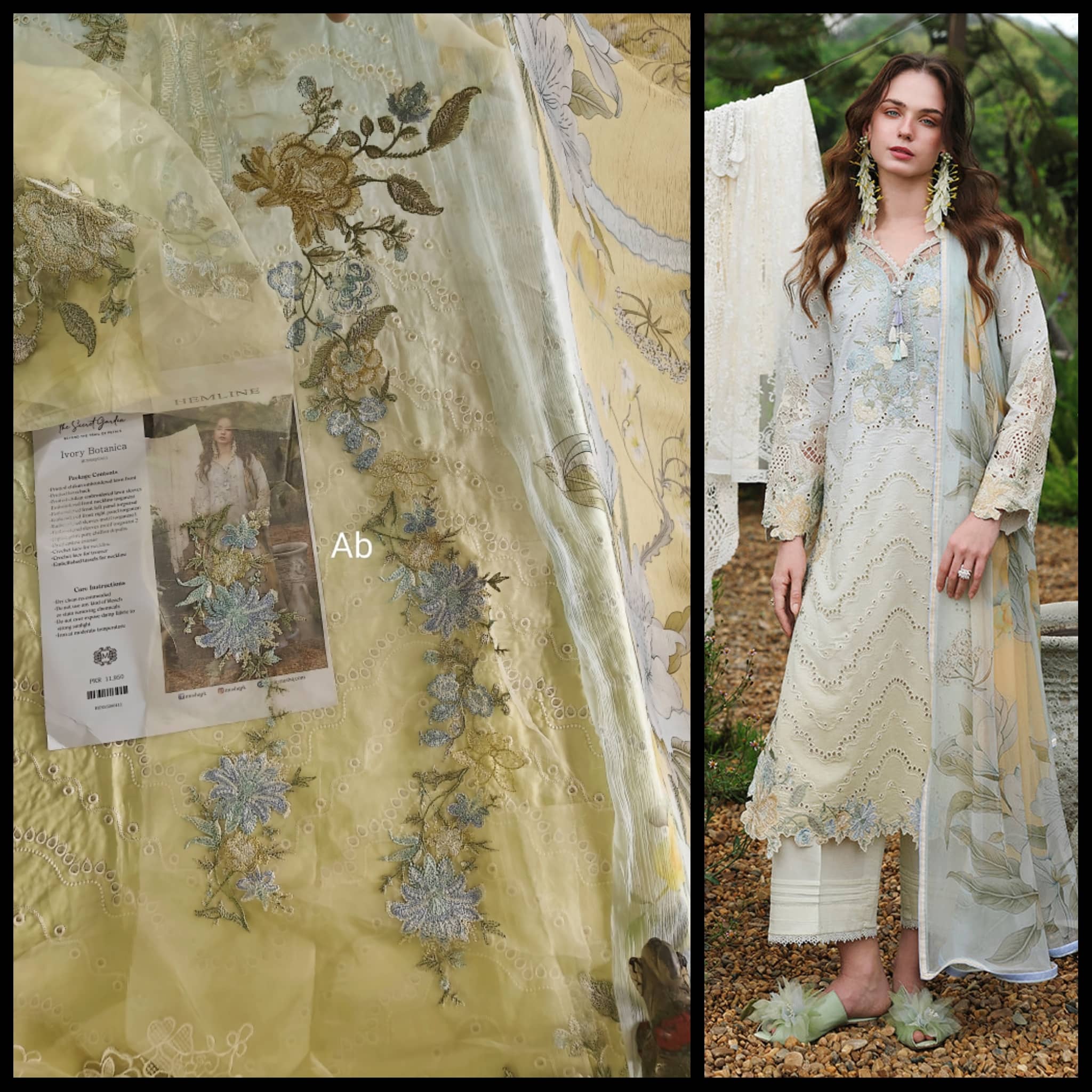 Open Pic/Hot🔥Seller/Mushq Hemline 26/Vol 3/Ivory Botanica