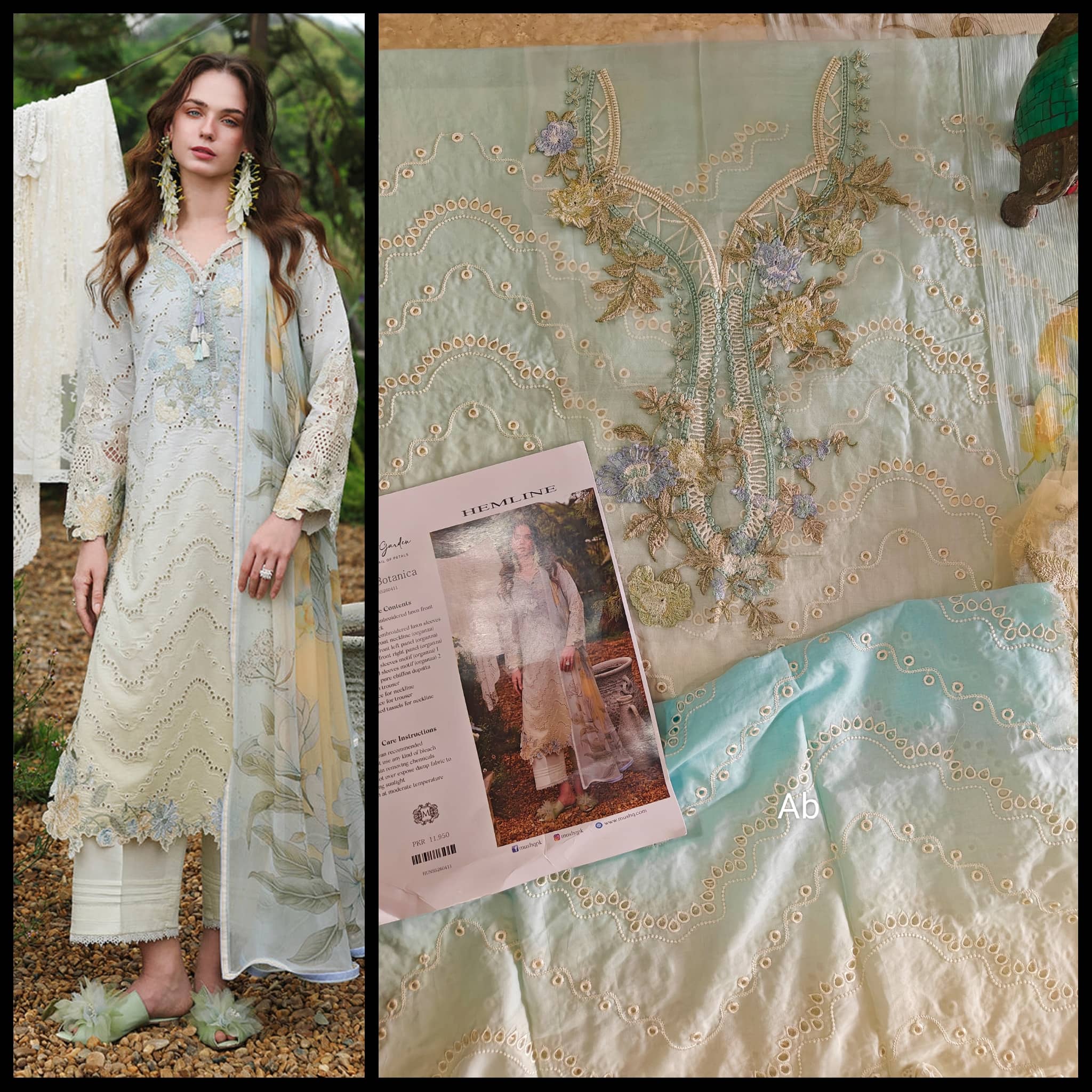 Open Pic/Hot🔥Seller/Mushq Hemline 26/Vol 3/Ivory Botanica