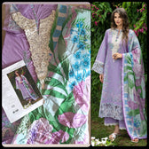 Open Pic/Mushq Hemline 26/Dewdrop Dance/Silk Dupatta/Lilac