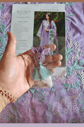 Open Pic/Mushq Hemline 26/Dewdrop Dance/Silk Dupatta/Lilac