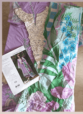 Open Pic/Mushq Hemline 26/Dewdrop Dance/Silk Dupatta/Lilac