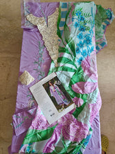 Open Pic/Mushq Hemline 26/Dewdrop Dance/Silk Dupatta/Lilac