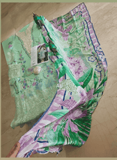 Open Pic/Mushq Hemline 26/Hummingbird Haven/Silk Dupatta/Mint Green