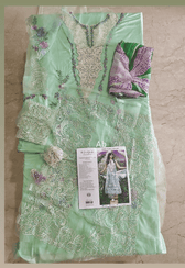 Open Pic/Mushq Hemline 26/Hummingbird Haven/Silk Dupatta/Mint Green