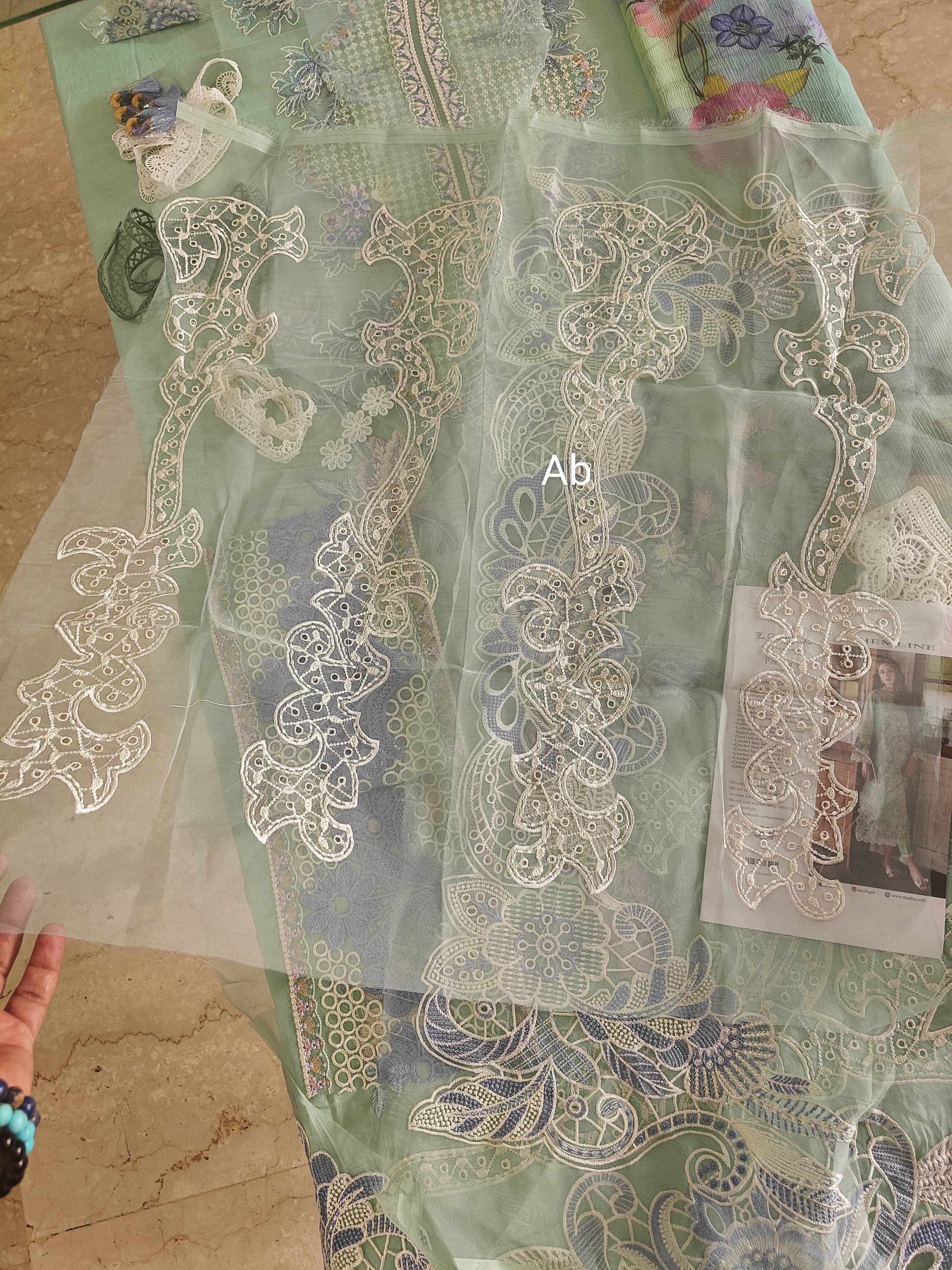 Open Pic/Mushq Hemline 26/Vol 2/Fernlore/Sea Green/Chiffon Dupatta