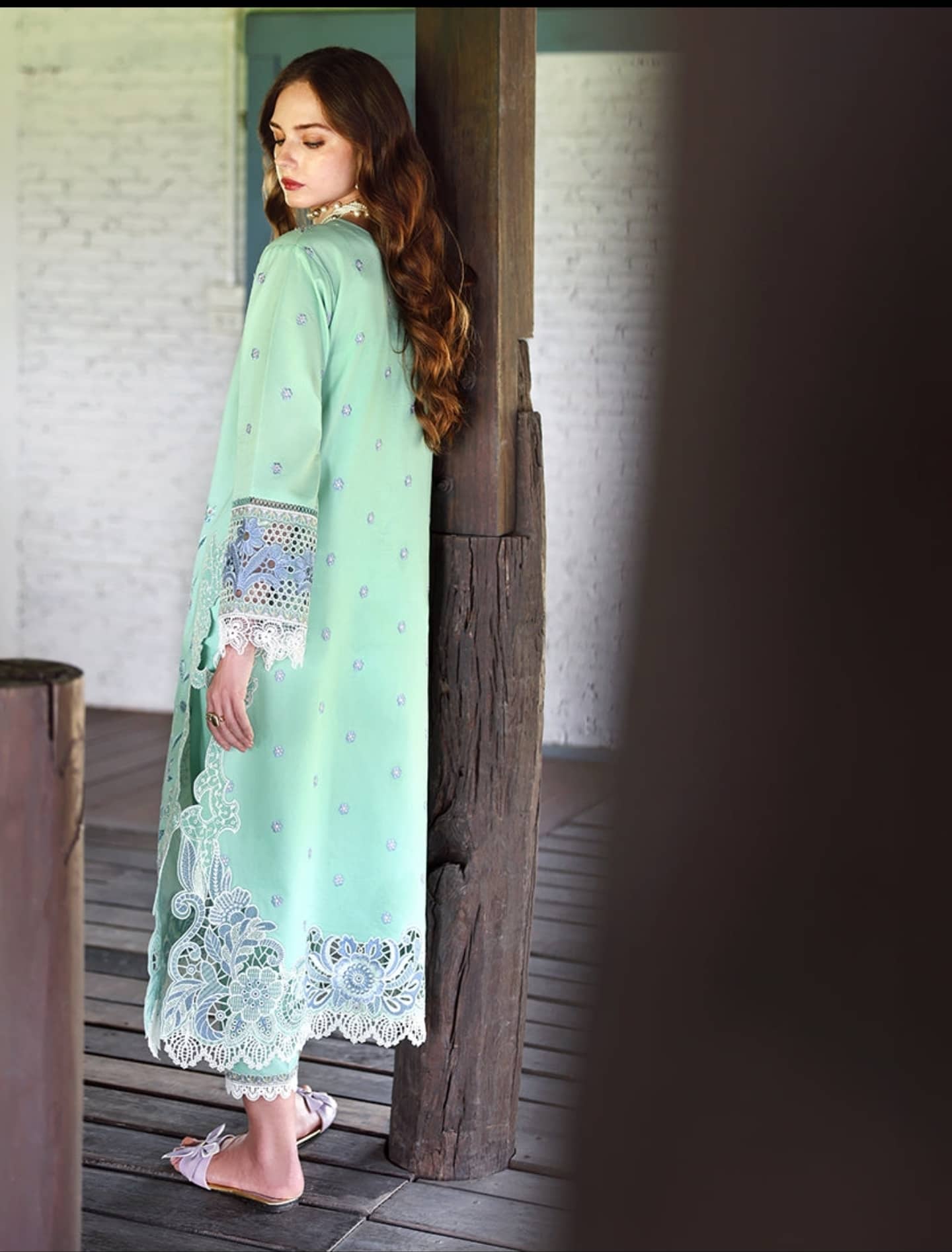 Open Pic/Mushq Hemline 26/Vol 2/Fernlore/Sea Green/Chiffon Dupatta