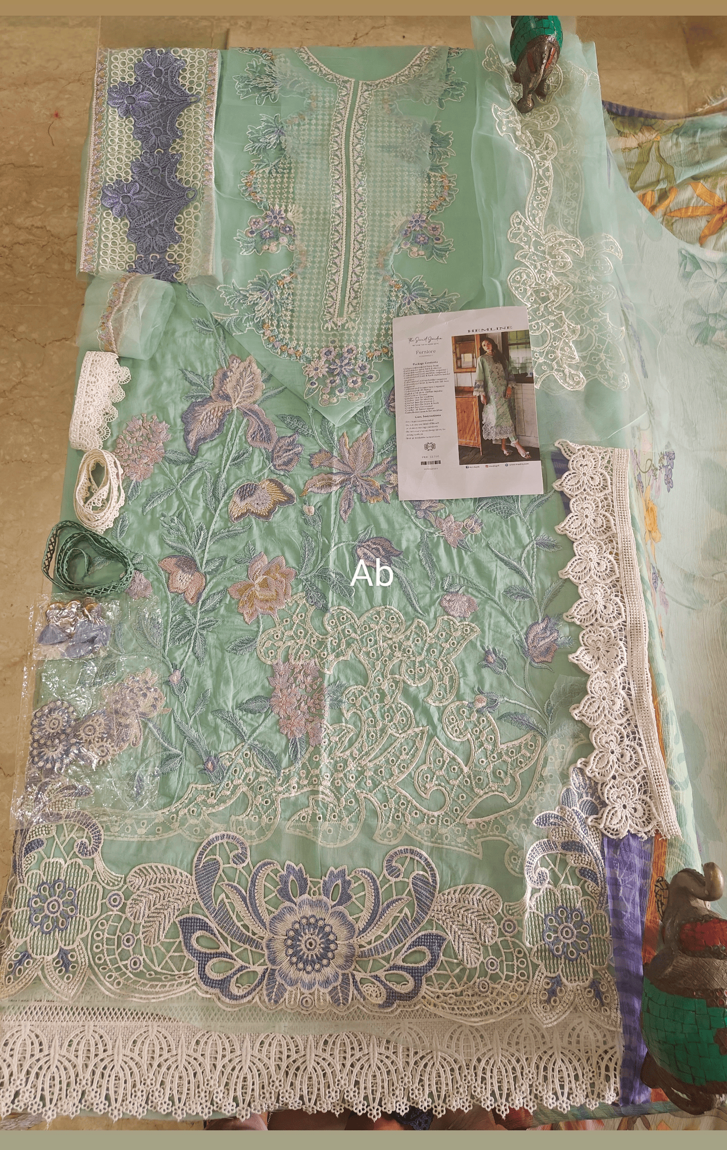 Open Pic/Mushq Hemline 26/Vol 2/Fernlore/Sea Green/Chiffon Dupatta