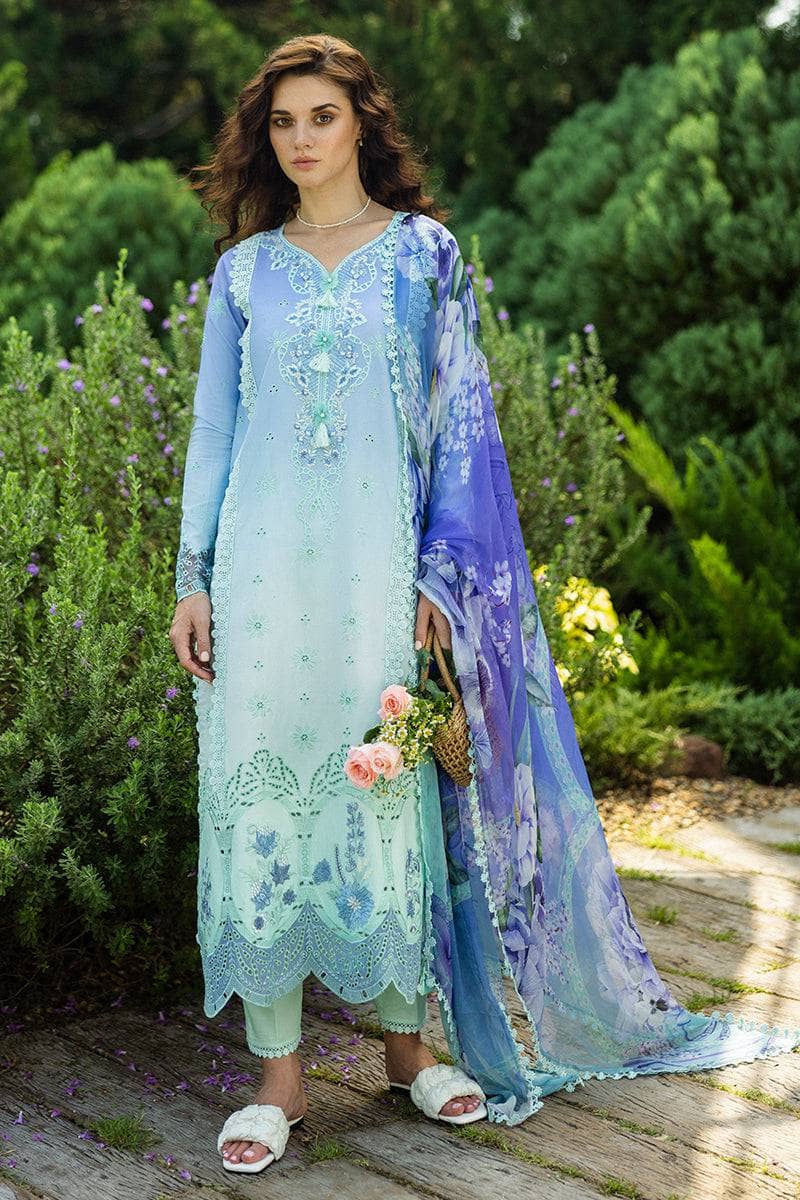 Restocked/Mushq Solace Chikankari/Fiducia/Indigo Blue Mint Green