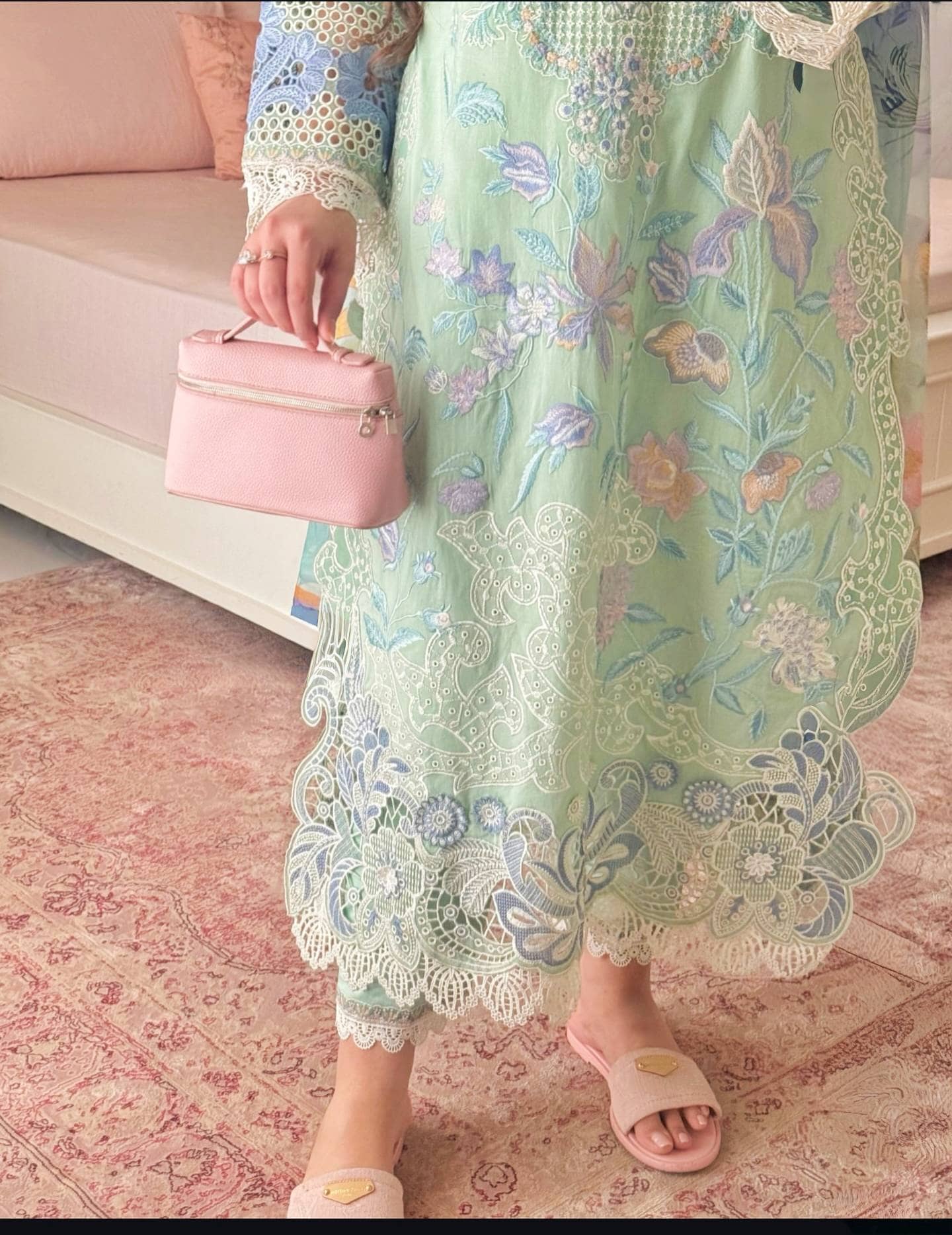 Spotted/HOT🔥SELLER/MUSHQ HEMLINE 26/VOL 2/FERNLORE/SEA GREEN/CHIFFON DUPATTA
