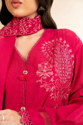Nishat Cross Season Edit/Jacquard Embroidered Suit -42501104/Red