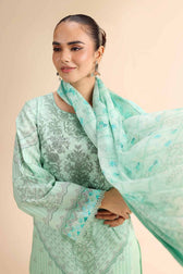 Nishat Cross Season Edit/Printed Embroidered Suit- 42501058/Sea Green