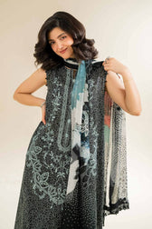 Nishat Cross Season Edit/Printed Embroidered Suit -42501090/Black