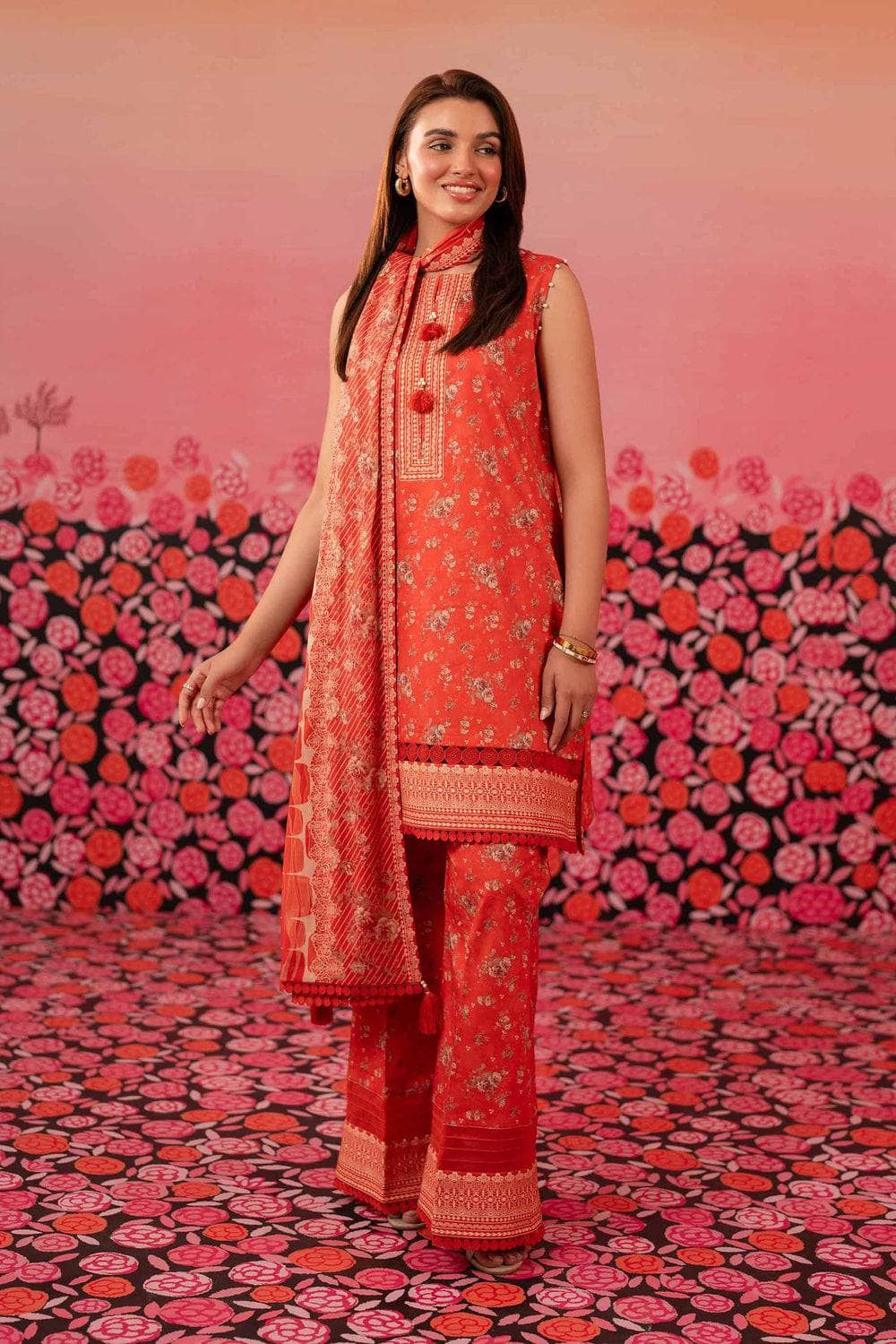 Nishat Cross Season Edit/Printed Suit - 42501069/Orange