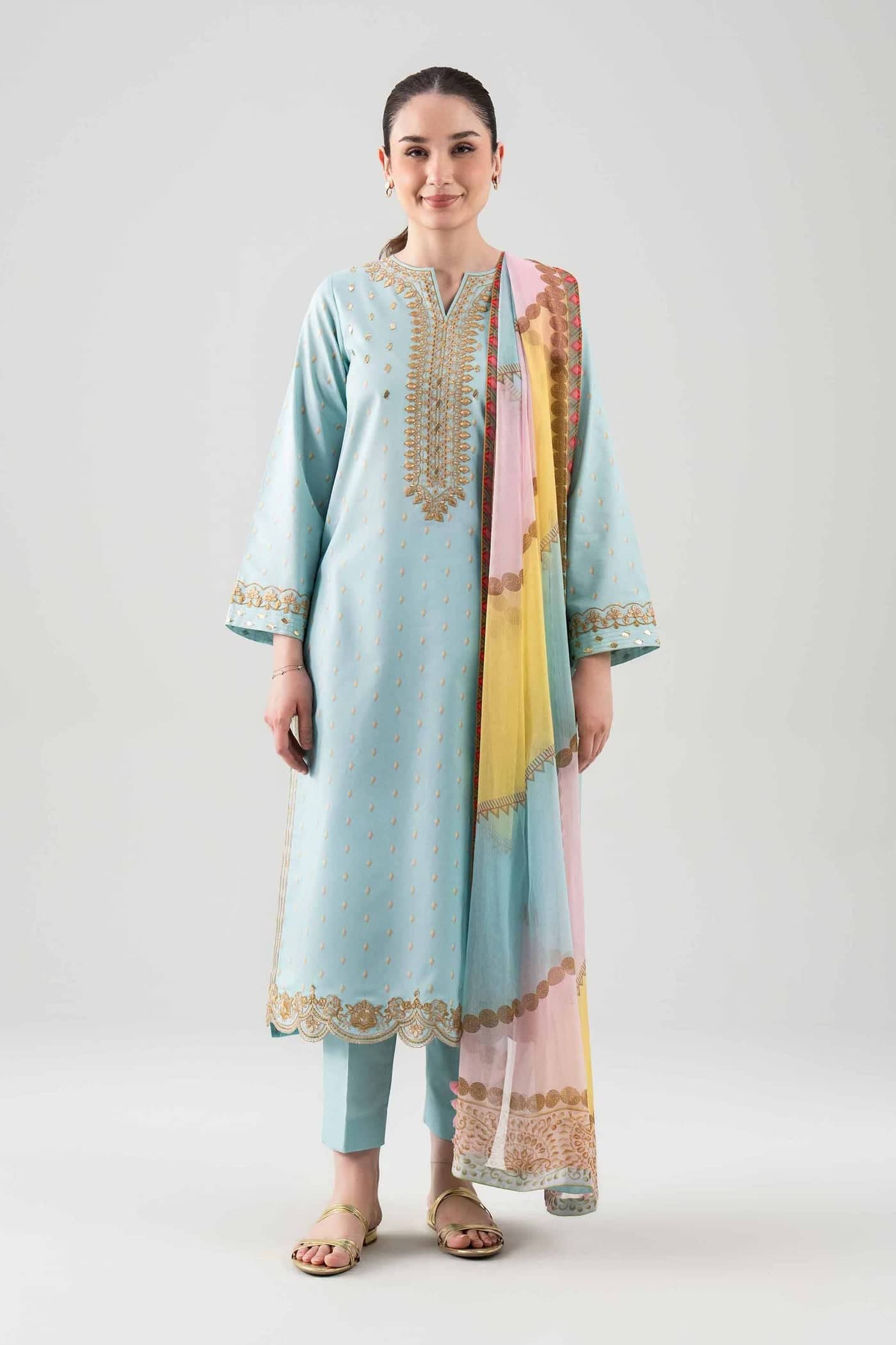 Restocked/Nishat Eid Launch/42601016/Shirt Dupatta Set