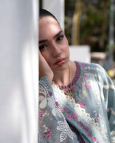 Afsana Lawn by Nofha Official/Aquamarine/Silk Dupatta