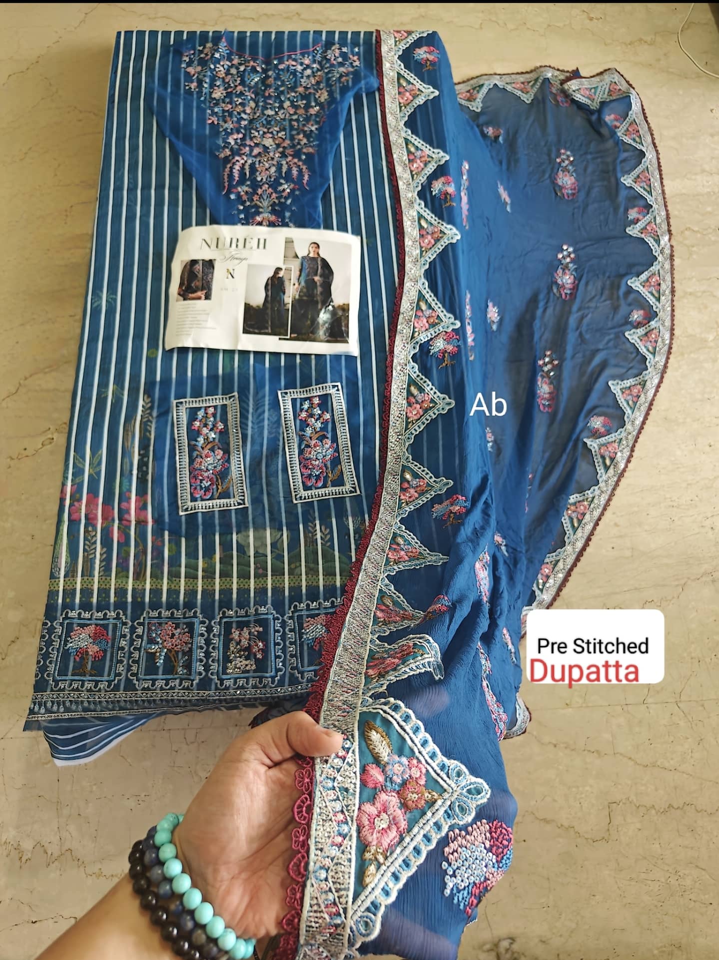 Semi Stitched Easy Stitching Solutions/Nureh Amaya Luxury Formals Chiffon/AM -23