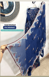Semi Stitched Easy Stitching Solutions/Nureh Amaya Luxury Formals Chiffon/AM -23