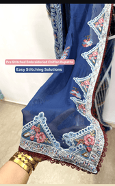 Semi Stitched Easy Stitching Solutions/Nureh Amaya Luxury Formals Chiffon/AM -23