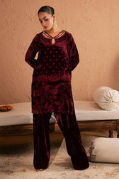 Nureh Ballerina Winter Pakistani Suits Restocked/Nureh Ballerina/Velvet Cord Sets/Hand Work/Winter Fashion