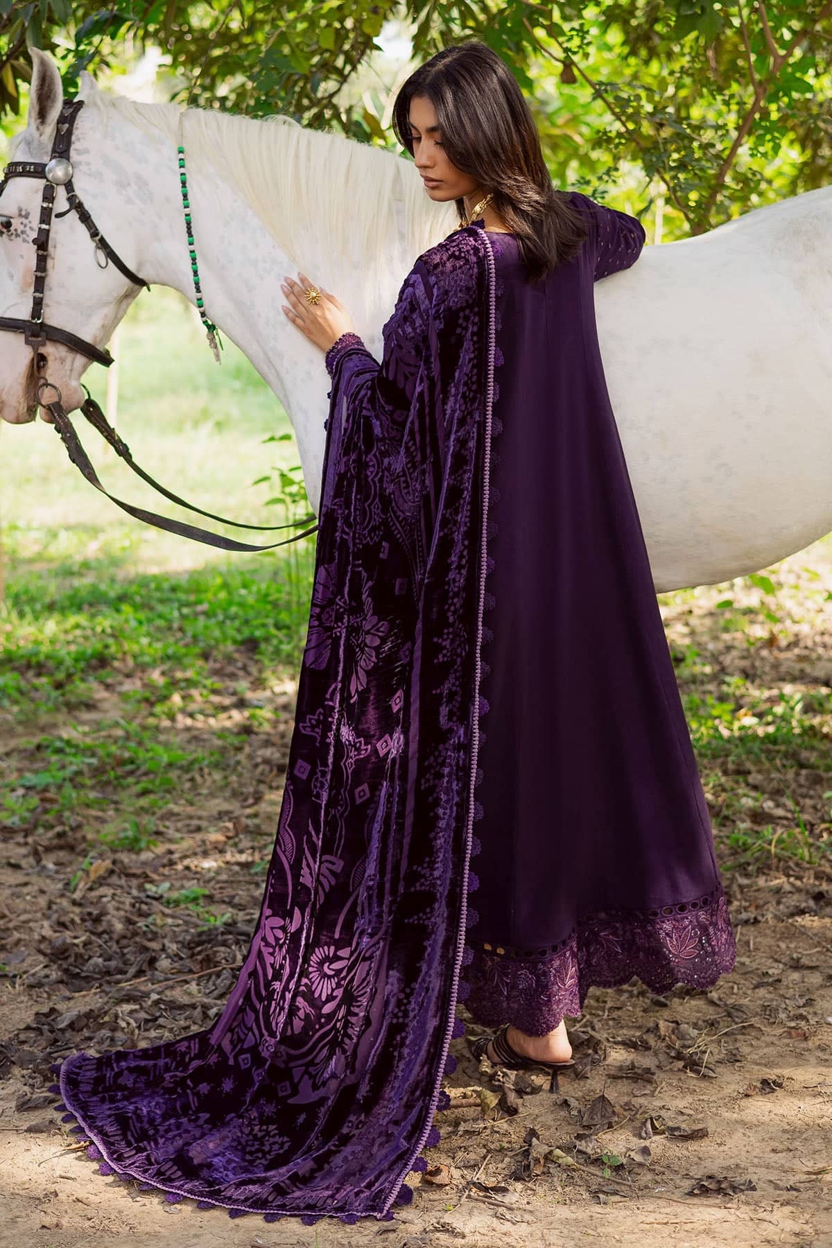 Nureh Exclusive Shawl Collection Winter Pakistani Suits Nureh Exclusive Velvet Palachi Shawl/NE 187