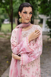 Nureh Lawn Pakistani Suit Nureh Daily Delight Chikankari Lace Collection/01