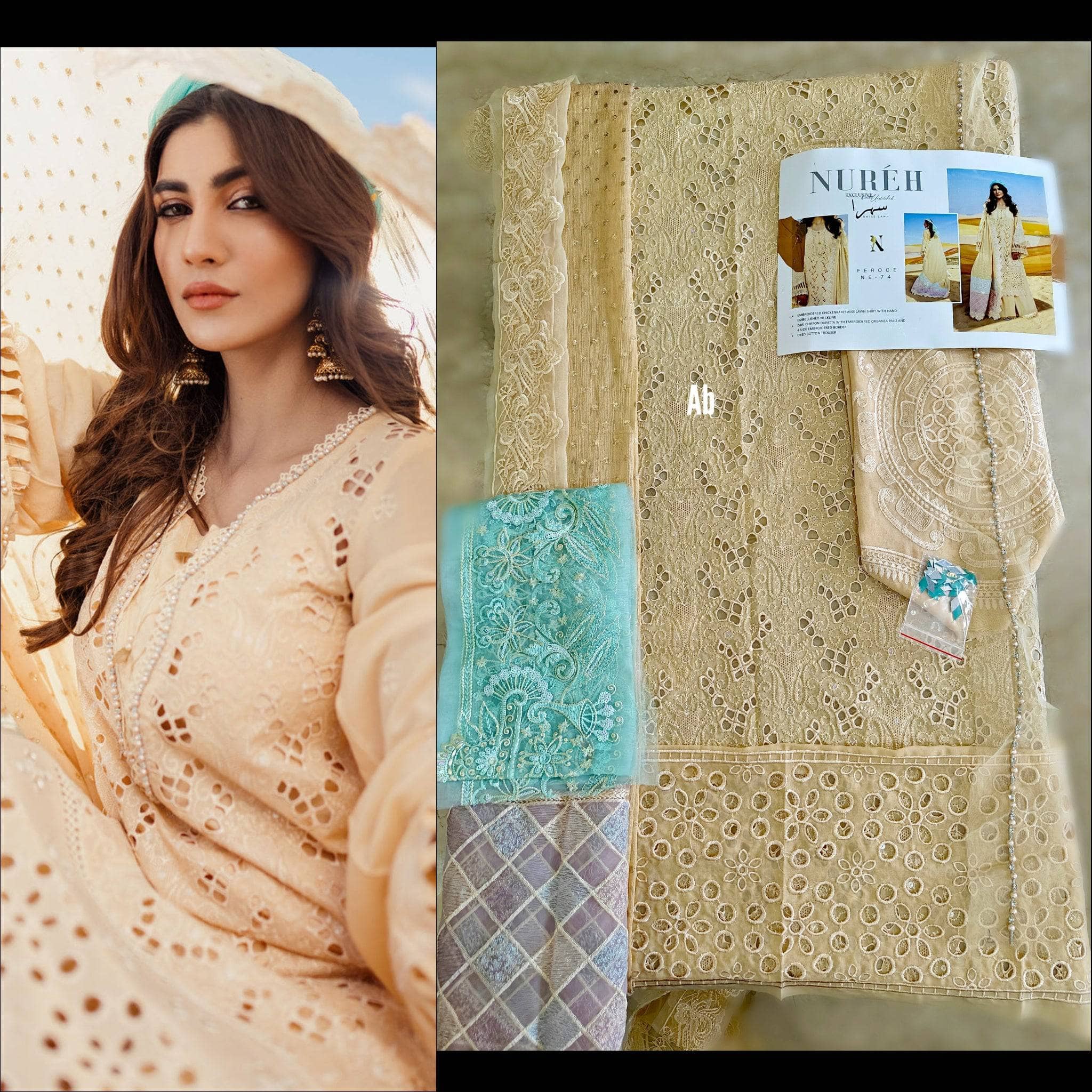 Semi Stitched/Nureh Swiss Voil/FEROCE - NE-74