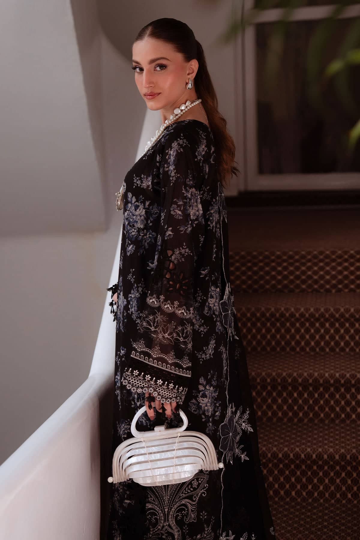 Nureh Maya Swiss Lawn 26/NS 164/Embroideried Chiffon Dupatta