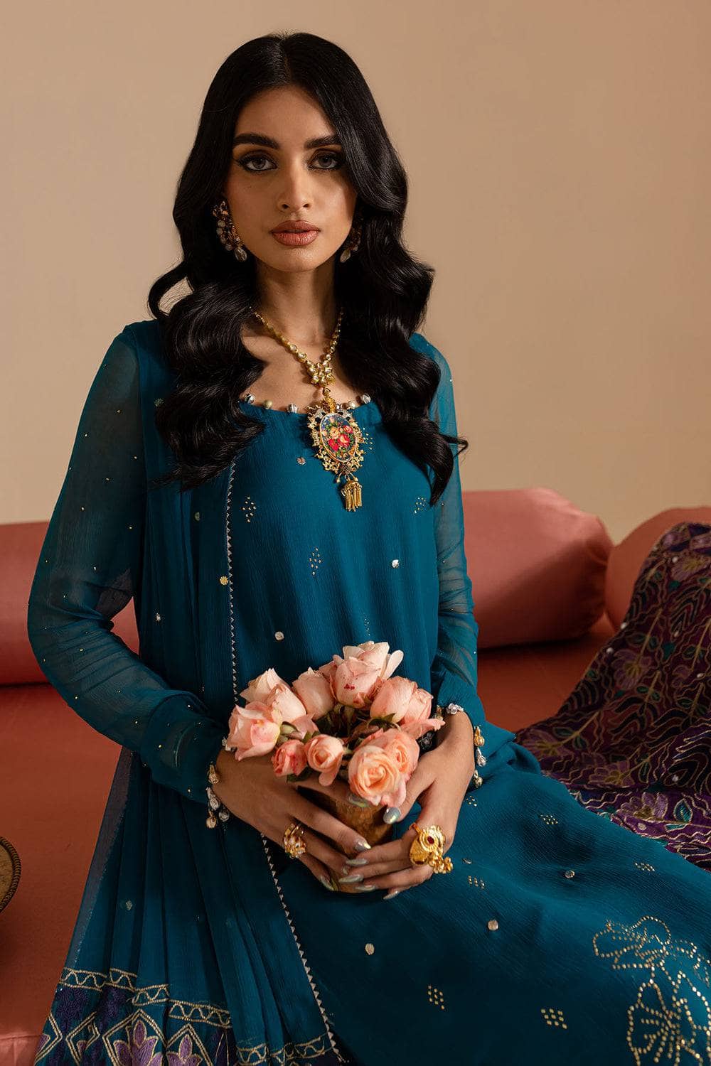 Nureh Mukeshkari Chiffon Formals/Embroideried Mukesh Chiffon Dupatta